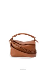 Loewe Women Small Puzzle bag in satin calfskin 206XF470 Pecan - Image 9