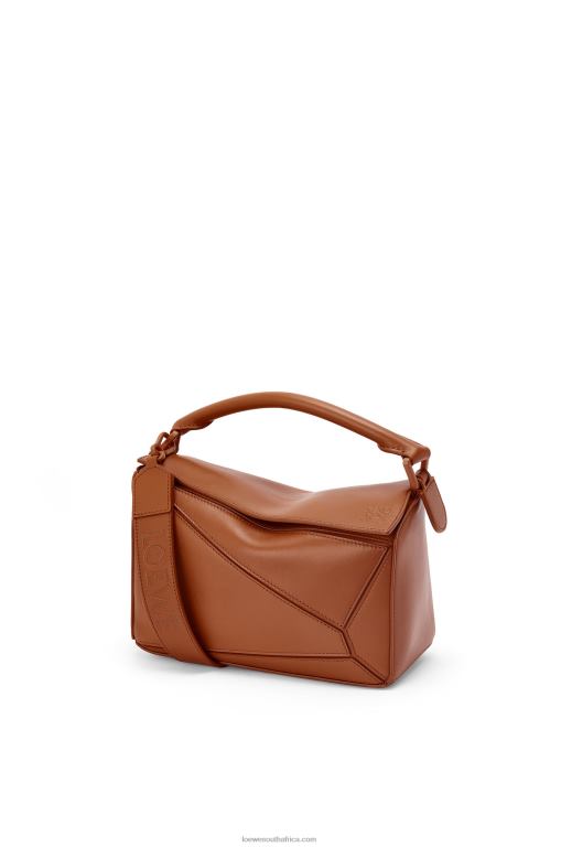 loewe_women_small_puzzle_bag_in_satin_calfskin_206xf470_pecan.jpg Loewe Women Small Puzzle bag in satin calfskin 206XF470 Pecan - Image 1