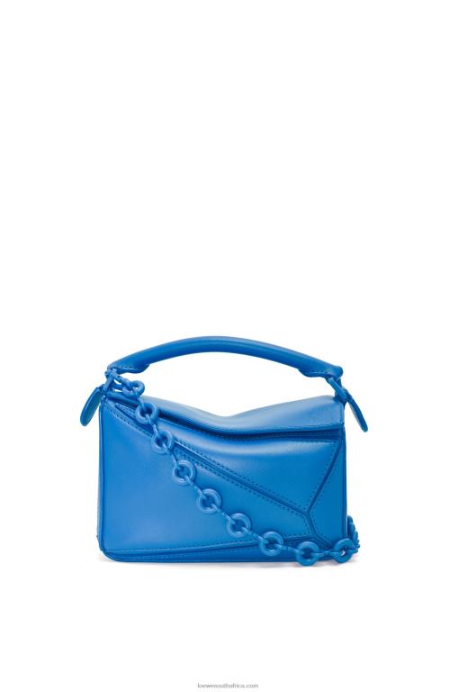 Loewe Women Small Puzzle bag in satin calfskin 206XF480 Scuba Blue - Image 9
