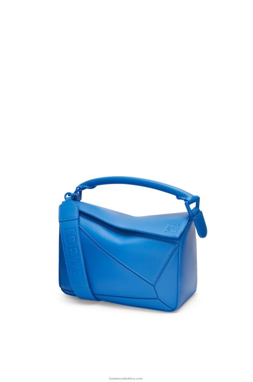 Loewe Women Small Puzzle bag in satin calfskin 206XF480 Scuba Blue - Image 1