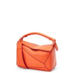 Loewe Women Small Puzzle bag in satin calfskin 206XF491 Orange