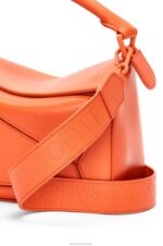 Loewe Women Small Puzzle bag in satin calfskin 206XF491 Orange - Image 8