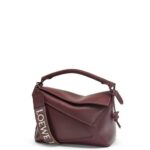 Loewe Women Small Puzzle Edge bag in satin calfskin 206XF274 Sang De Boeuf Glaze