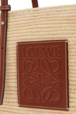 Loewe Women Small Square Basket bag in raffia and calfskin 206XF46 Natural/Pecan - Image 5