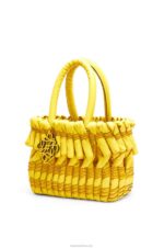 Loewe Women Small Tubular Basket in nappa lambskin 206XF92 Yellow - Image 3