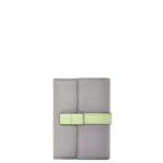 Loewe Women Small vertical wallet in soft grained calfskin 206XF1252 Pearl Grey/Light Pale Green