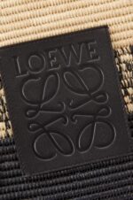 Loewe Women Square Basket bag in degrade raffia and calfskin 206XF99 Natural/Black - Image 6