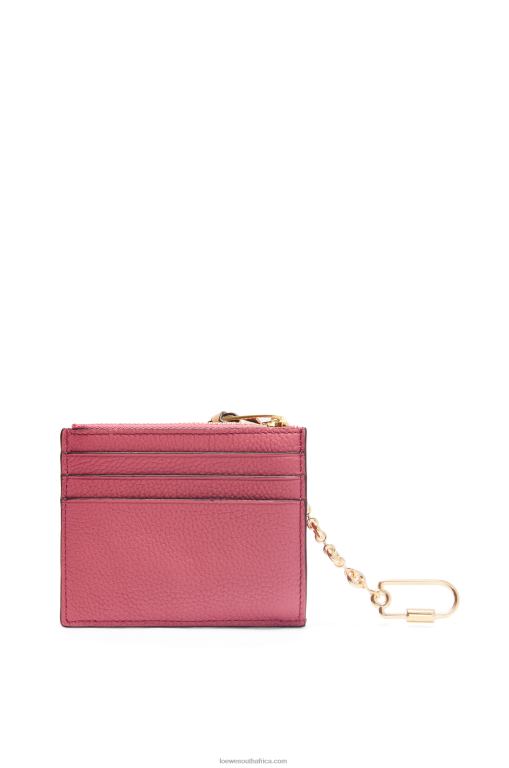 Loewe Women Square cardholder in soft grained calfskin with chain 206XF1379 Plumrose/Chocolate - Image 3