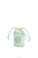 Loewe Women Square pocket in iraca palm and calfskin 206XF317 Fresh Mint - Image 3