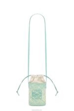 Loewe Women Square pocket in iraca palm and calfskin 206XF317 Fresh Mint - Image 4