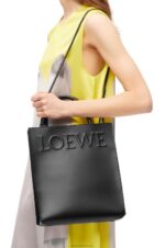 Loewe Women Standard A4 Tote in sleek calfskin 206XF117 Black - Image 3