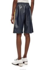 Loewe Women Tracksuit shorts in nappa 206XF1117 Navy/Yellow - Image 3