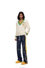 Loewe Women Tracksuit trousers in nappa 206XF1118 Navy/Yellow