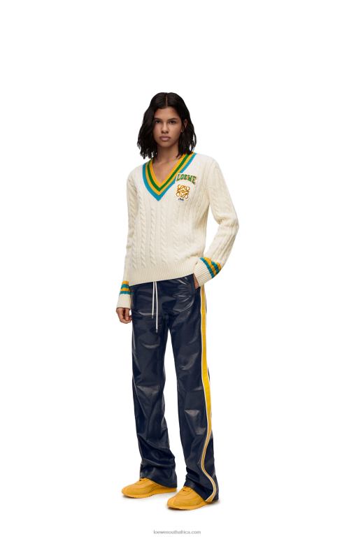 loewe_women_tracksuit_trousers_in_nappa_206xf1118_navy_yellow.jpg Loewe Women Tracksuit trousers in nappa 206XF1118 Navy/Yellow - Image 1