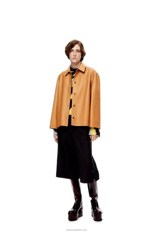 loewe_women_tunic_shirt_in_nappa_206xf937_warm_desert.jpg Loewe Women Tunic shirt in nappa 206XF937 Warm Desert - Image 1