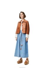 Loewe Women Turn-up jacket in nappa lambskin 206XF1136 Tan