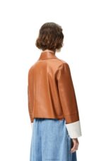 Loewe Women Turn-up jacket in nappa lambskin 206XF1136 Tan - Image 3