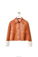 Loewe Women Turn-up jacket in nappa lambskin 206XF1136 Tan - Image 5
