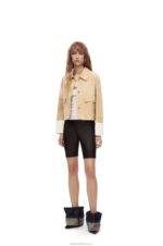 Loewe Women Turn-up jacket in suede lambskin 206XF1150 Gold