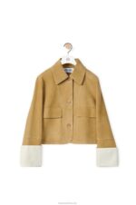 Loewe Women Turn-up jacket in suede lambskin 206XF1150 Gold - Image 5