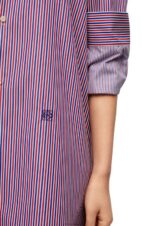 Loewe Women Turn-up shirt dress in striped cotton 206XF1035 Blue/Red - Image 4