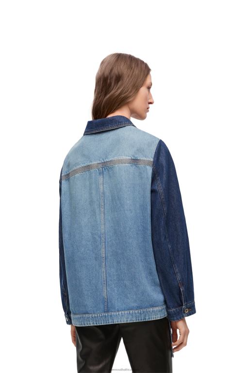 Loewe Women Workwear jacket in denim 206XF1193 Denim Blue/Light Denim Blue - Image 3
