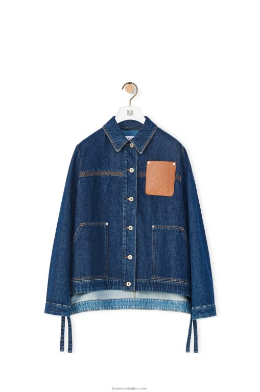 Loewe Women Workwear jacket in denim 206XF1193 Denim Blue/Light Denim Blue - Image 5