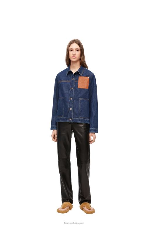 Loewe Women Workwear jacket in denim 206XF1193 Denim Blue/Light Denim Blue - Image 1